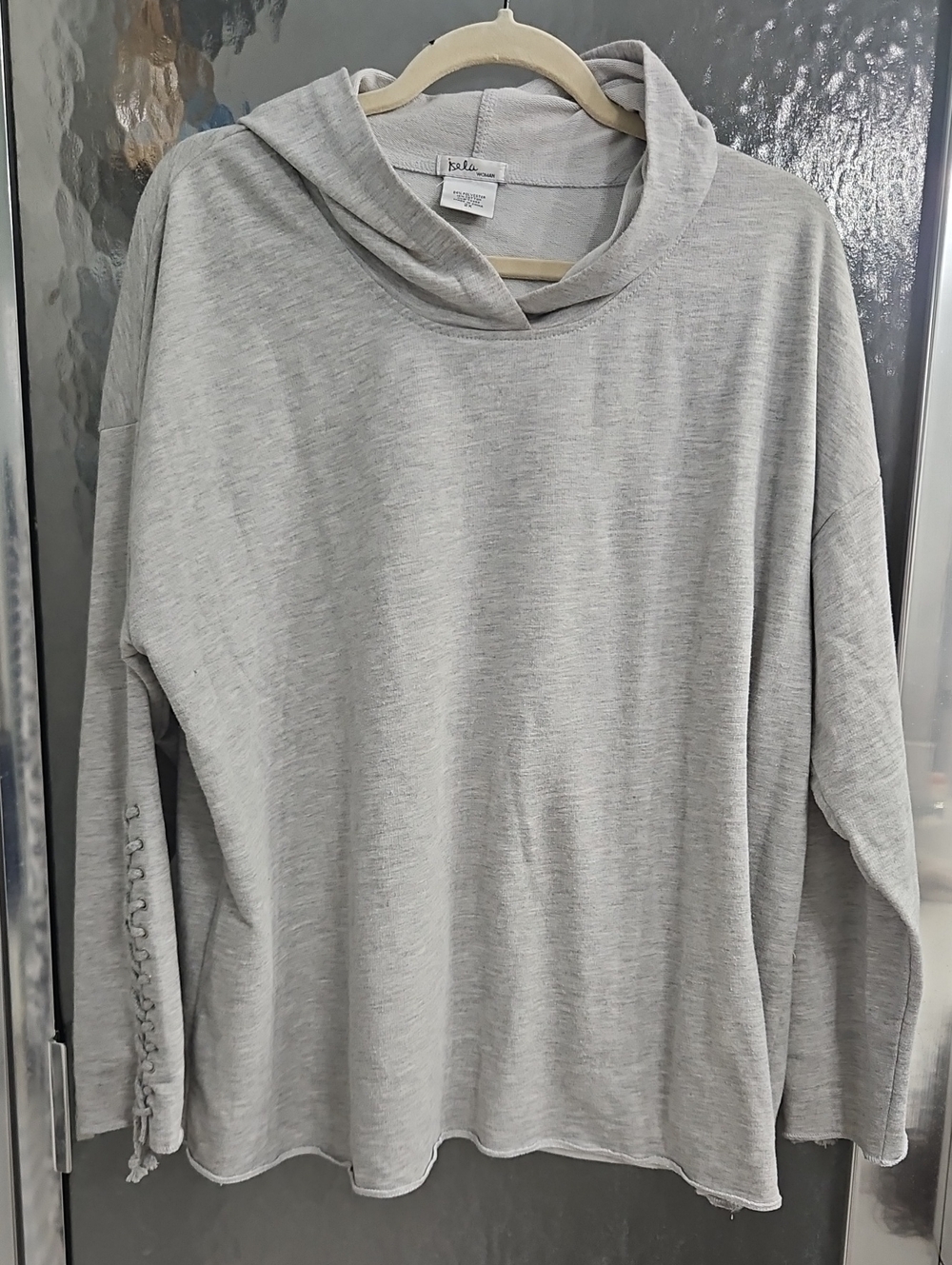 Isela Woman Light Gray Hoodie- 2X